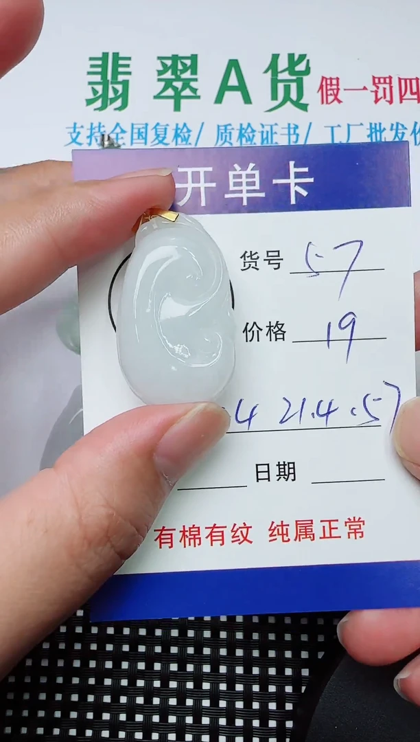 吊坠(赠链)银S925镶嵌翡翠57