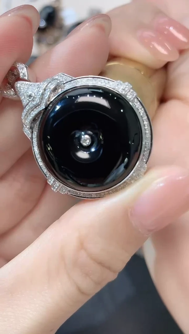 翡翠18K金镶嵌吊坠(不含链)D21