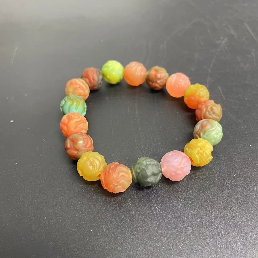 【小杰推荐】七彩多宝雕刻圆珠手链 （多样性发其一）10181