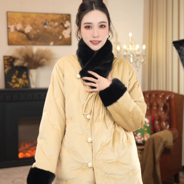 【黑天鹅2】2025冬季新款睡衣女家居服套装夹棉加厚可外穿绒时尚