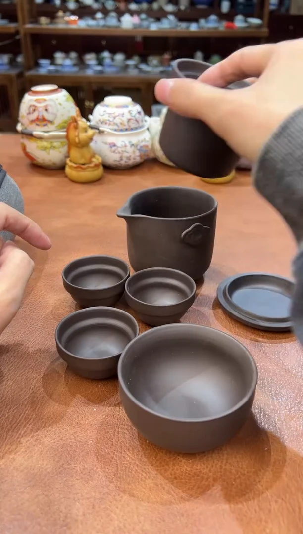 真的很便宜会开片的旅行茶具