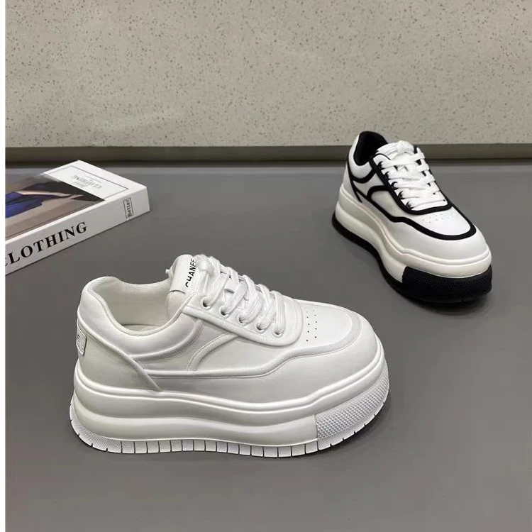 001-100专柜女鞋按主播编码下单春季新款圆头增高松糕鞋百搭板鞋