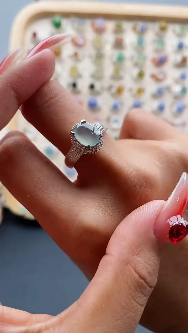 【闪购商品】翡翠戒指未镶嵌缅甸天然A货翡翠333 8+1