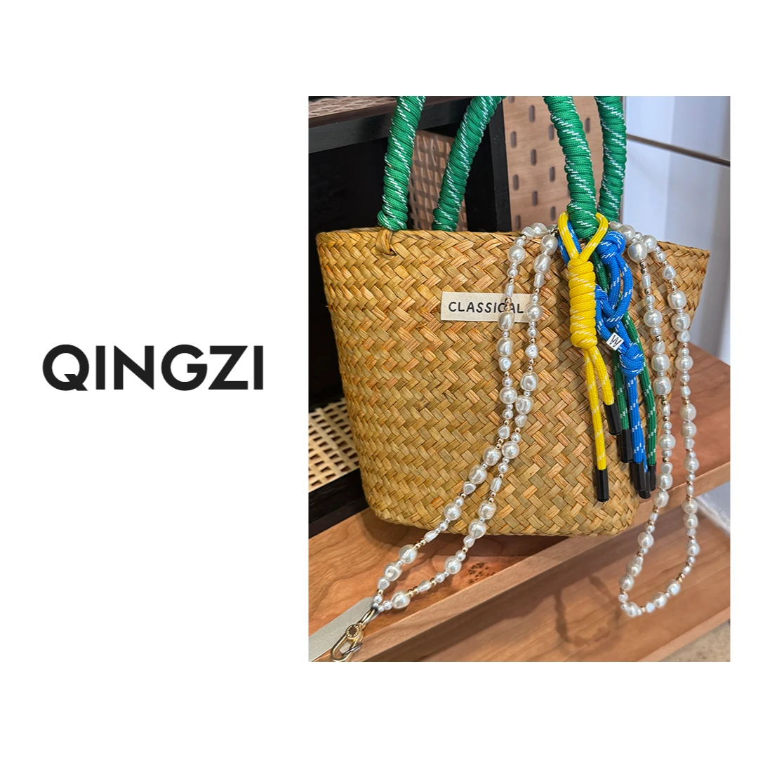 QINGZI 银白斜跨手机链 C家高级挂脖链条