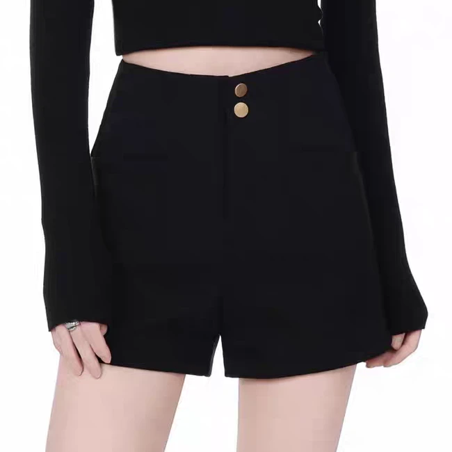 高腰黑色西装短裤女秋季新款高腰显瘦打底a字裤网红短裤秋冬外穿
