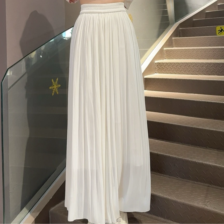 新中式时尚休闲显瘦高腰休闲直筒阔腿垂感裙裤4359