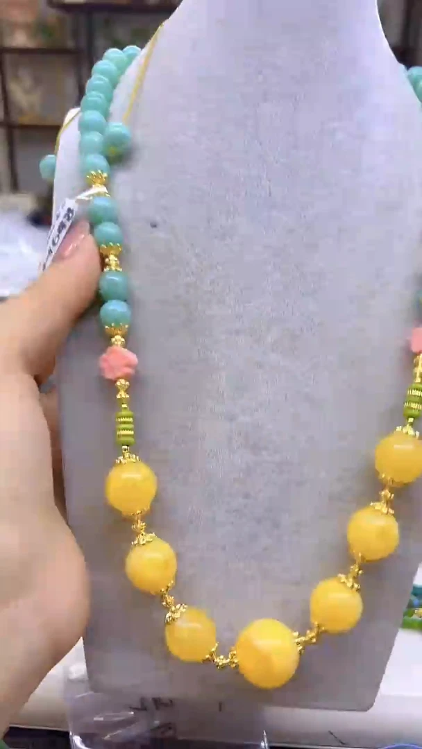 未镶嵌毛衣链蜜蜡DIY款M648