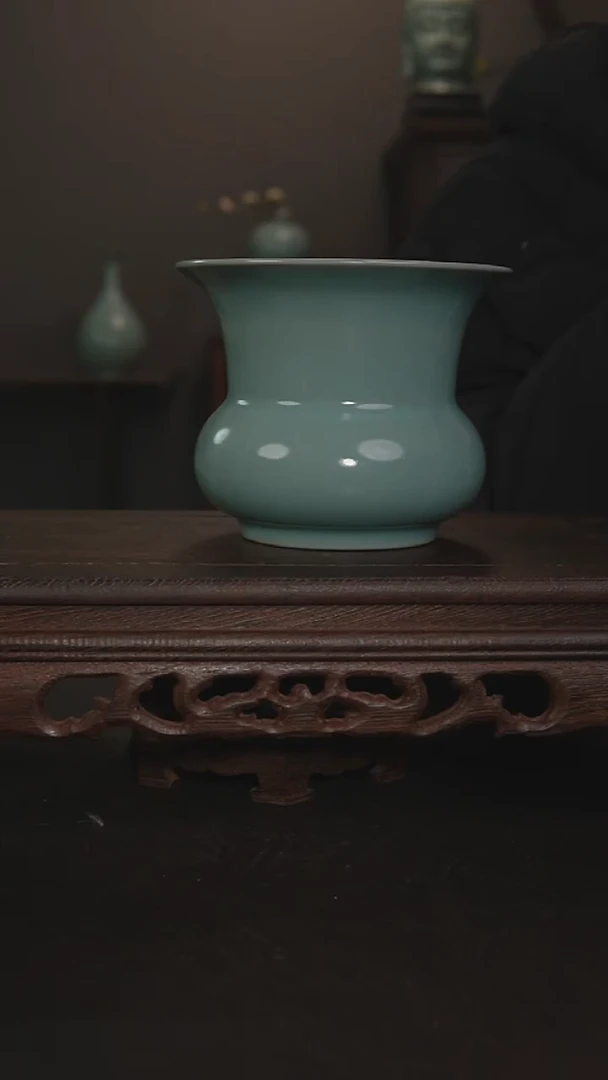 摆件瓷仿古手工渣斗