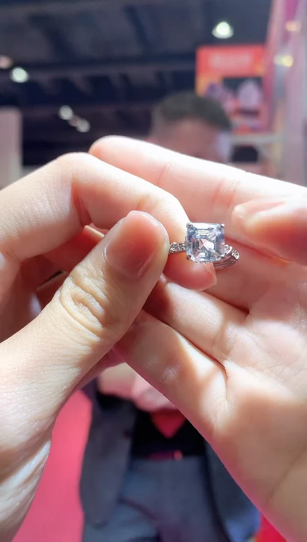 水晶戒指银S925镶嵌戒指