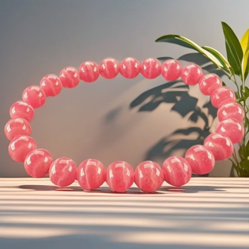 天然阿根廷红纹石手串五花肉手串百搭素圈单圈时尚