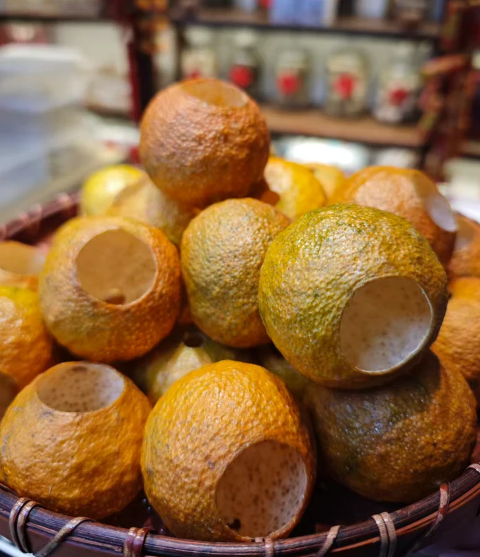 囍福燕2025新会东甲全生晒大红果壳陈皮干果壳