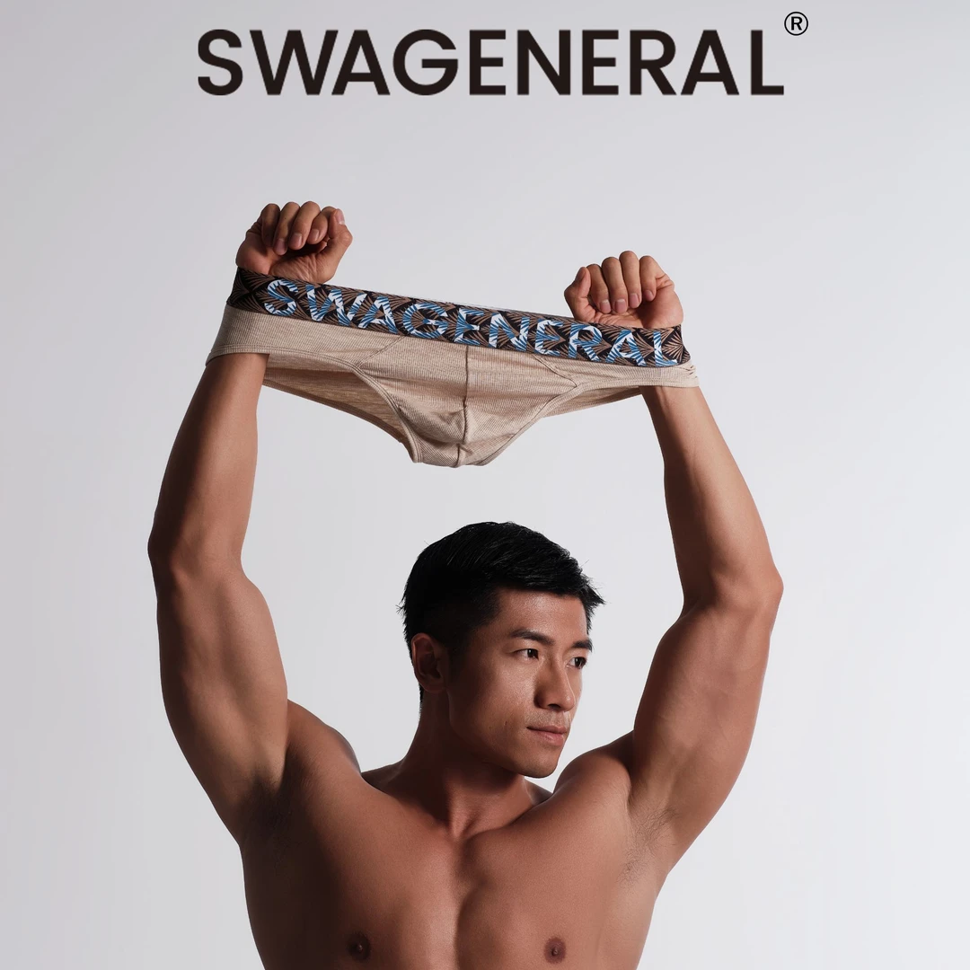【新品】SWAGENERAL复古绅雅系列3条装卡其色舒适透气男士三角内裤