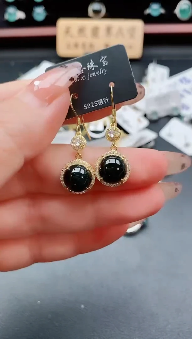 银S925镶嵌戒指翡翠1