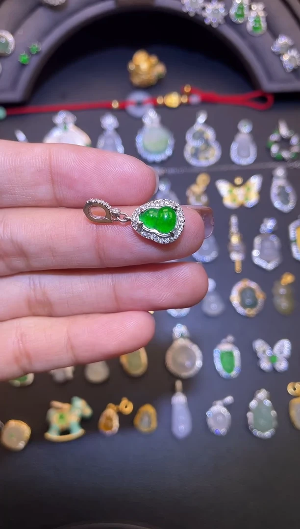 吊坠(不含链)银S925镶嵌翡翠1