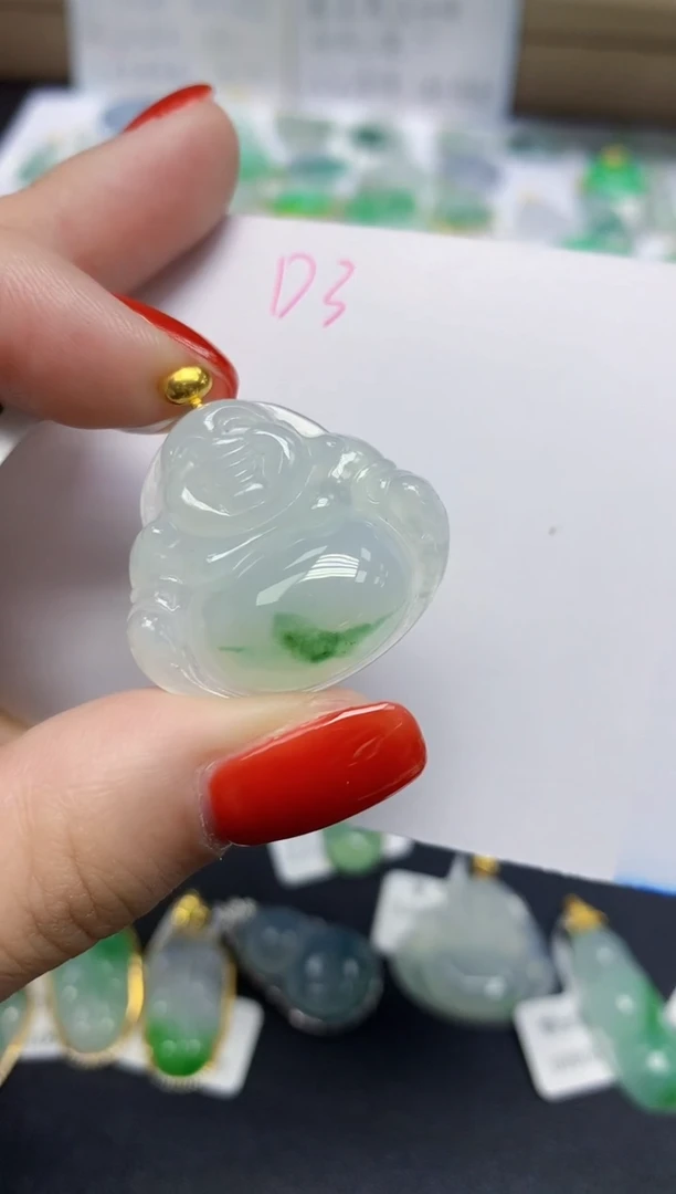 颈饰18K金镶嵌翡翠天然缅甸翡翠A货翡翠百元以上9元证书费自理