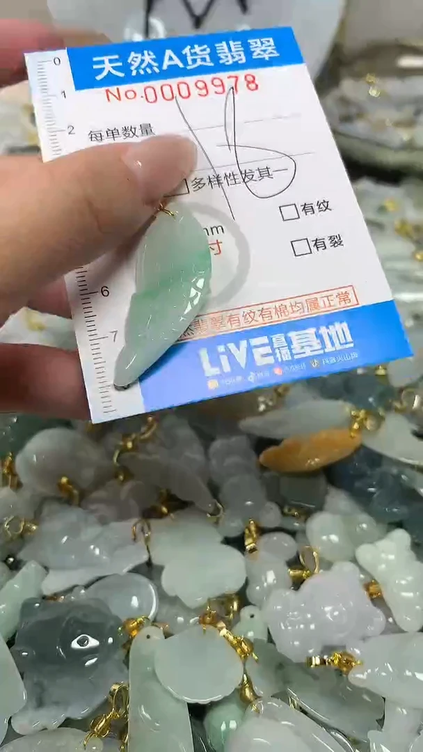 翡翠未镶嵌颈饰净货挂件-9978