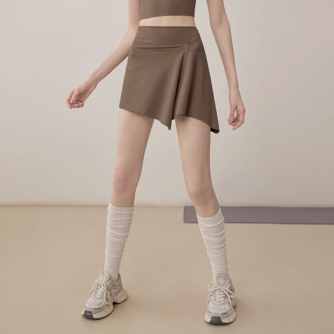 防走光可拆卸瑜伽短款女运动健身羽毛球打底裙裤两件套屁帘遮挡夏