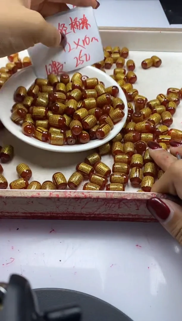 【闪购商品】玛瑙/玉髓颈饰未镶嵌w2333南红心经桶珠14*10mm10