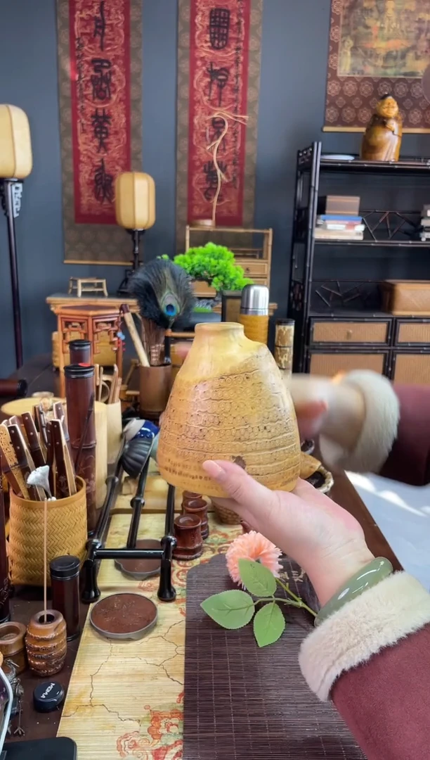 竹根花器纯手工制作