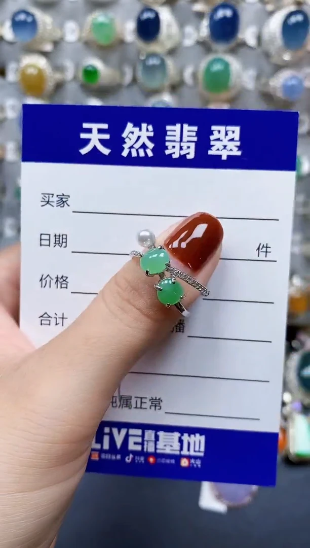翡翠戒指银S925镶嵌187
