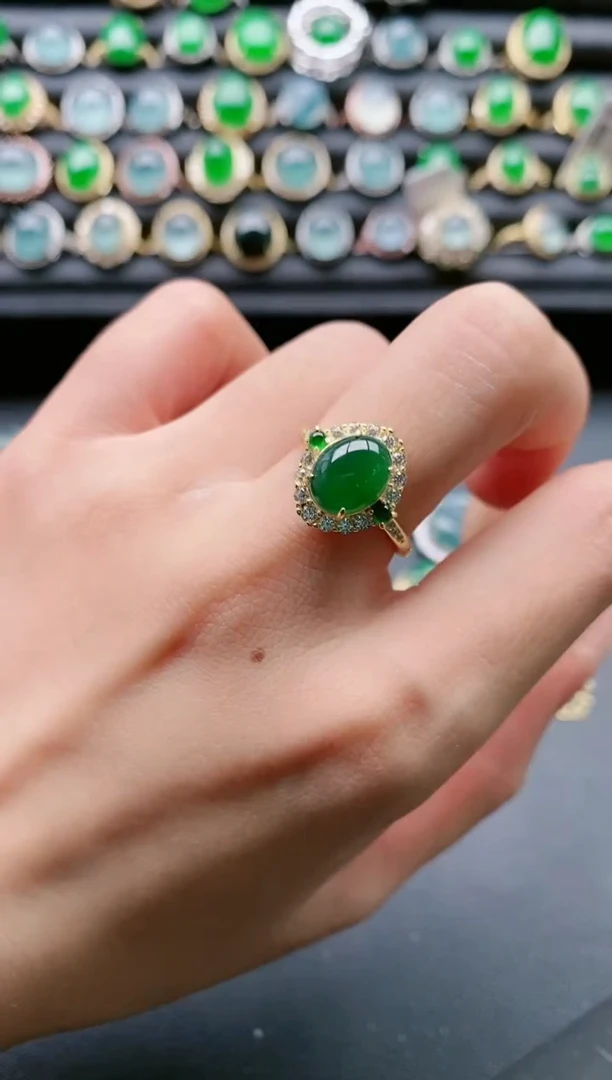 【闪购商品】翡翠戒指银S925镶嵌1111111