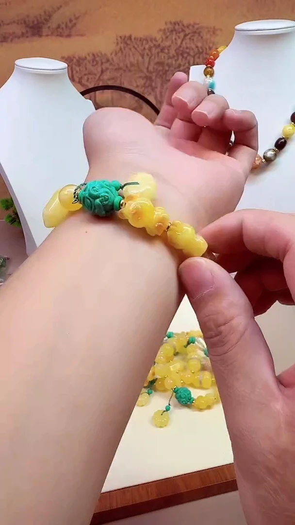 手链蜜蜡14K金镶嵌S241