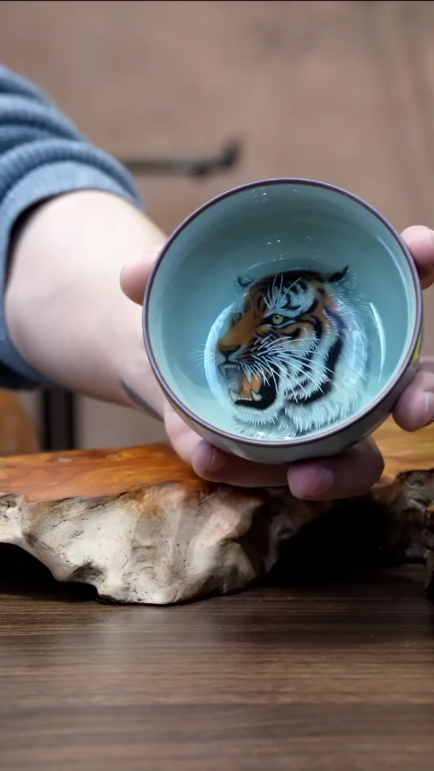 景德镇陶瓷王者之风卧足杯