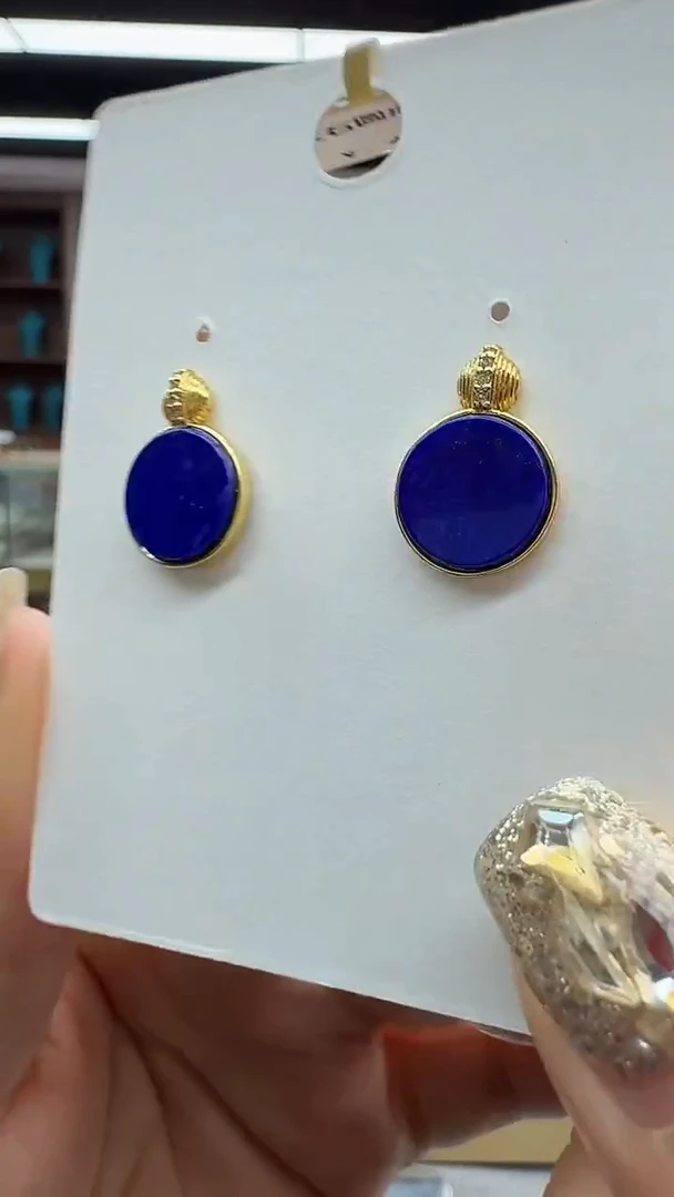 未镶嵌青金石耳饰34秒拍号 假一罚三