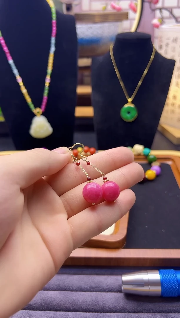 【闪购商品】碧玺耳饰14K金镶嵌E190