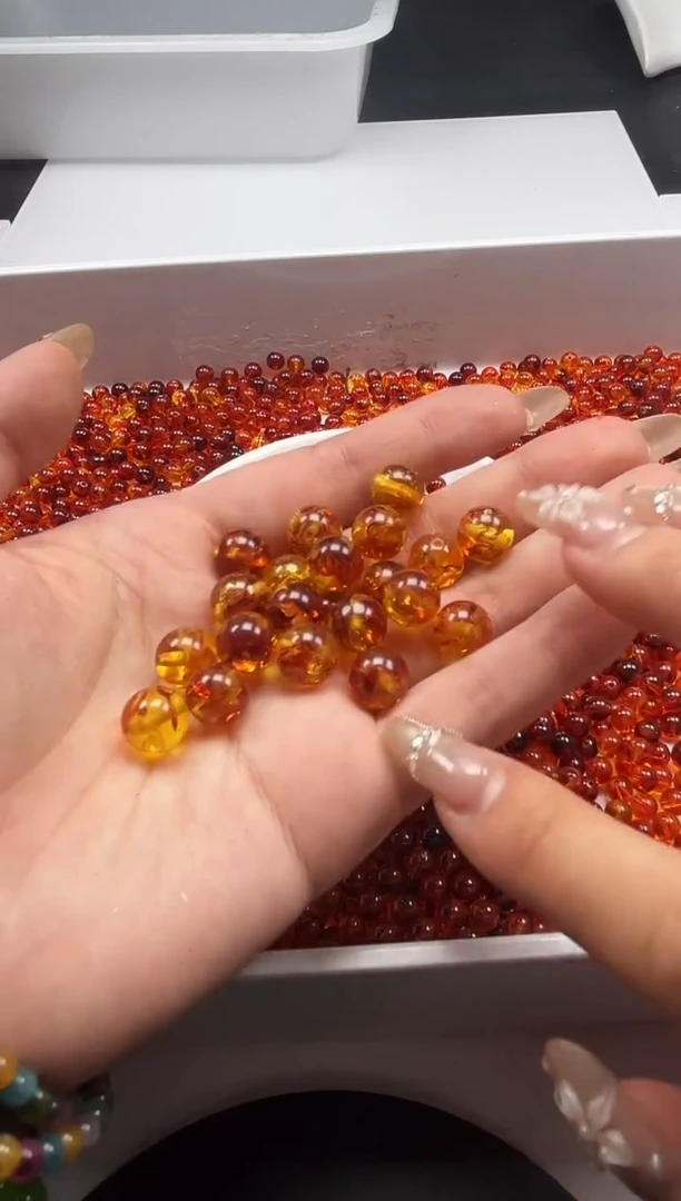 蜜蜡颈饰未镶嵌w2338花珀蜜蜡10mm*10颗