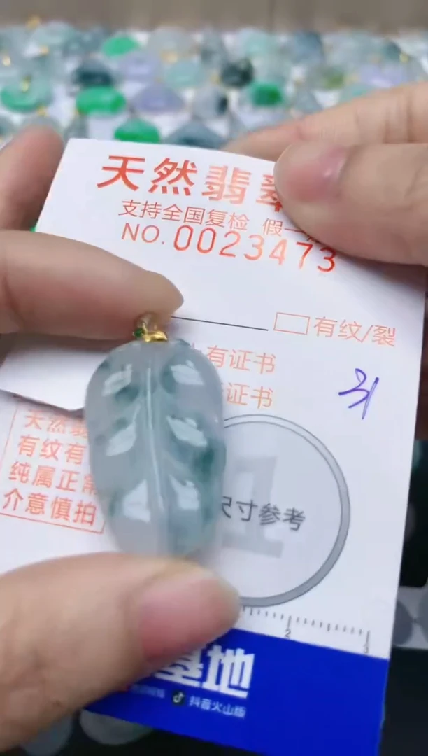 【闪购商品】翡翠颈饰18K金镶嵌天然翡翠A货
