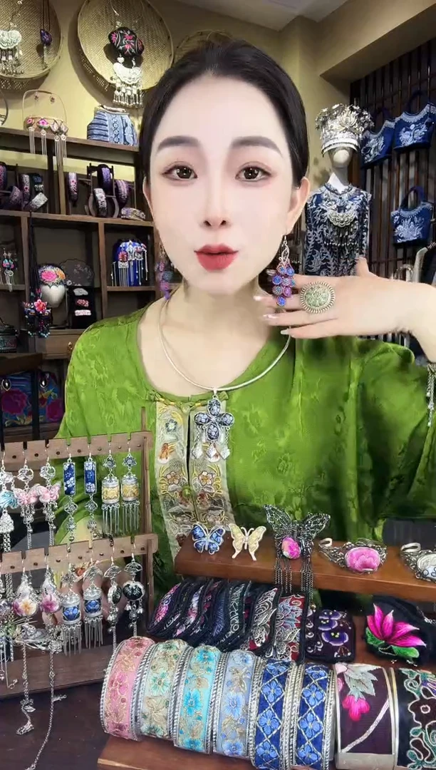 刺绣非遗刺绣民族风耳环