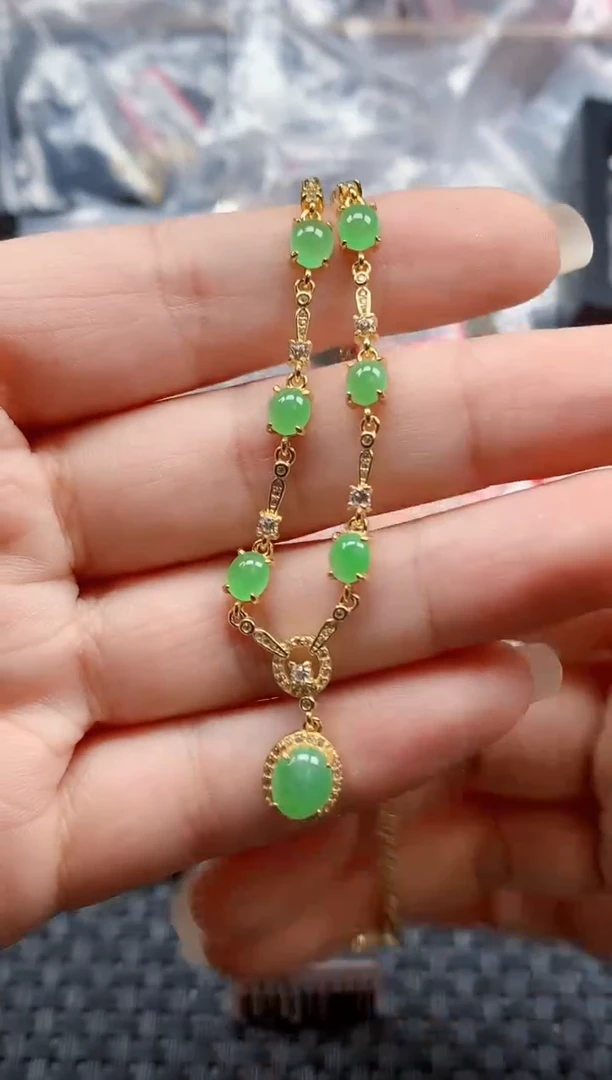 银S925镶嵌戒指翡翠天然A货缅甸翡翠