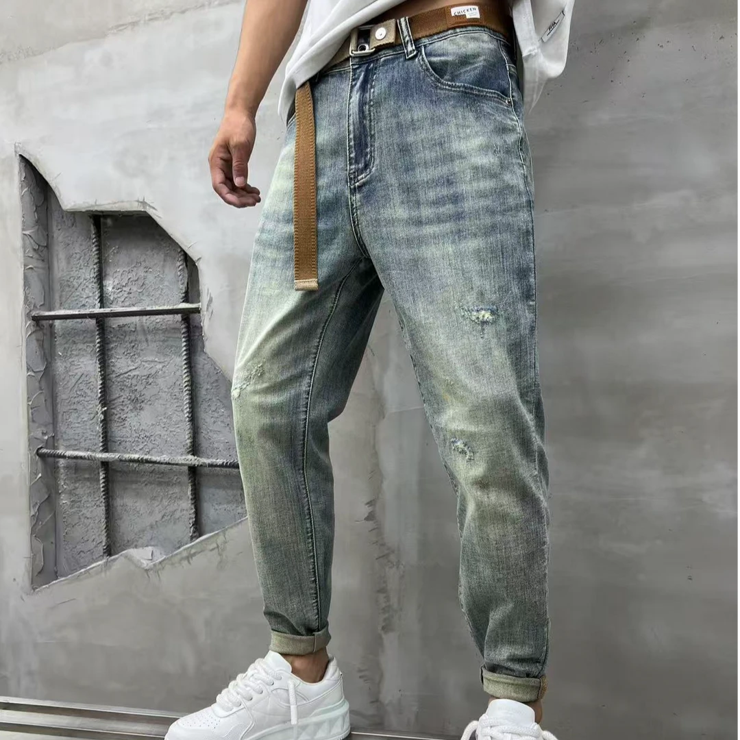 初秋夏季牛仔裤时尚百搭潮流修身韩版休闲牛仔1212