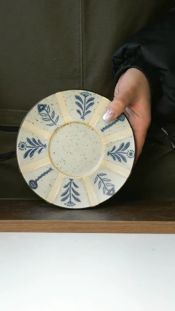 【闪购商品】陶瓷手绘百草花定制碟15.5cm@4-2@