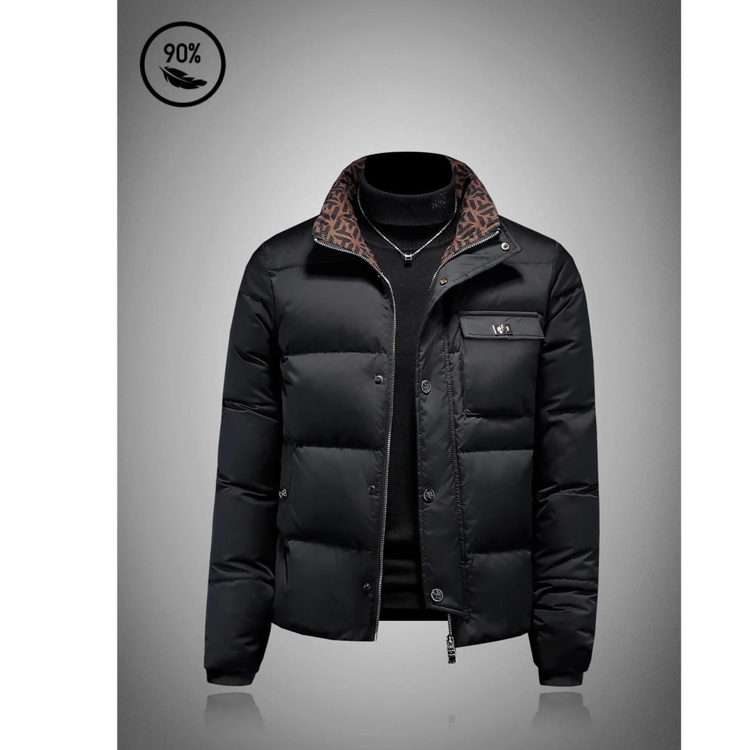莫安摩萨利流行轻奢冬季加厚羽绒服男款潮流立领短款防风保暖外套