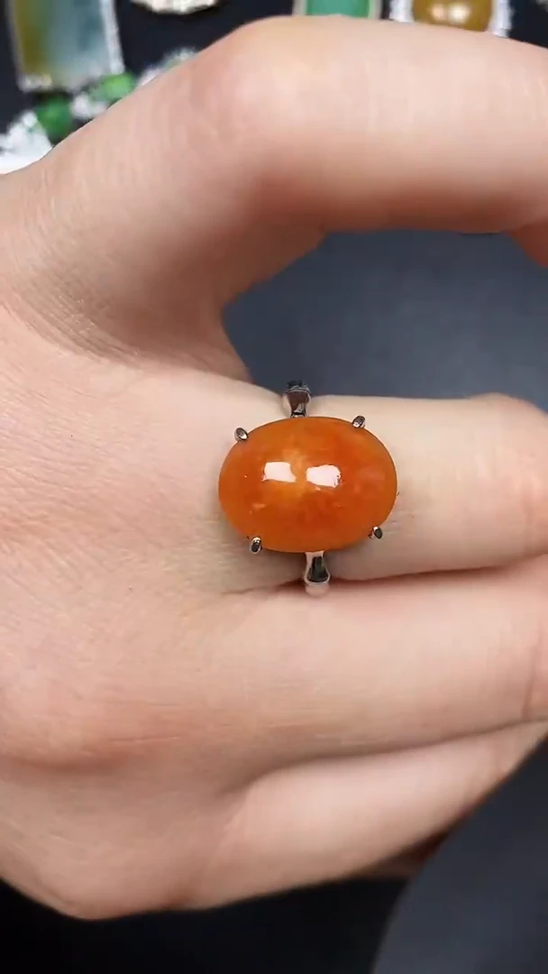 银S925镶嵌戒指翡翠2490