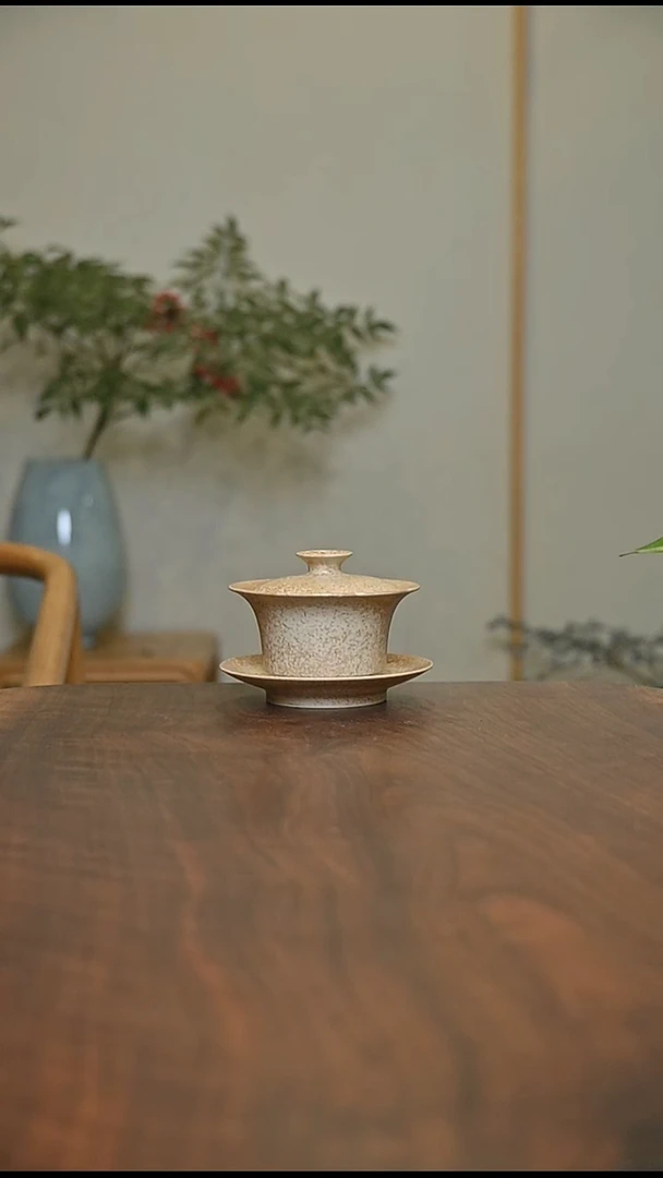 盖碗 落灰烧 微瑕 朱家汝窑款