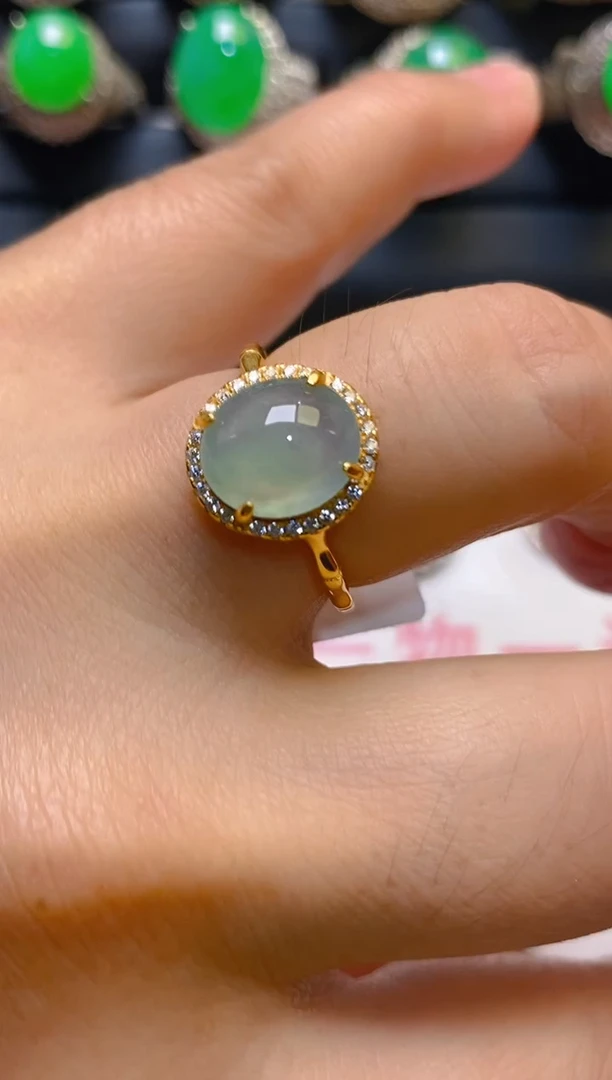 【闪购商品】翡翠耳饰银S925镶嵌天然A货翡翠1