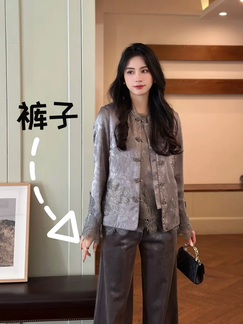 【N·COU】24冬新款【紫水晶】丝绒保暖阔腿裤-DY78273