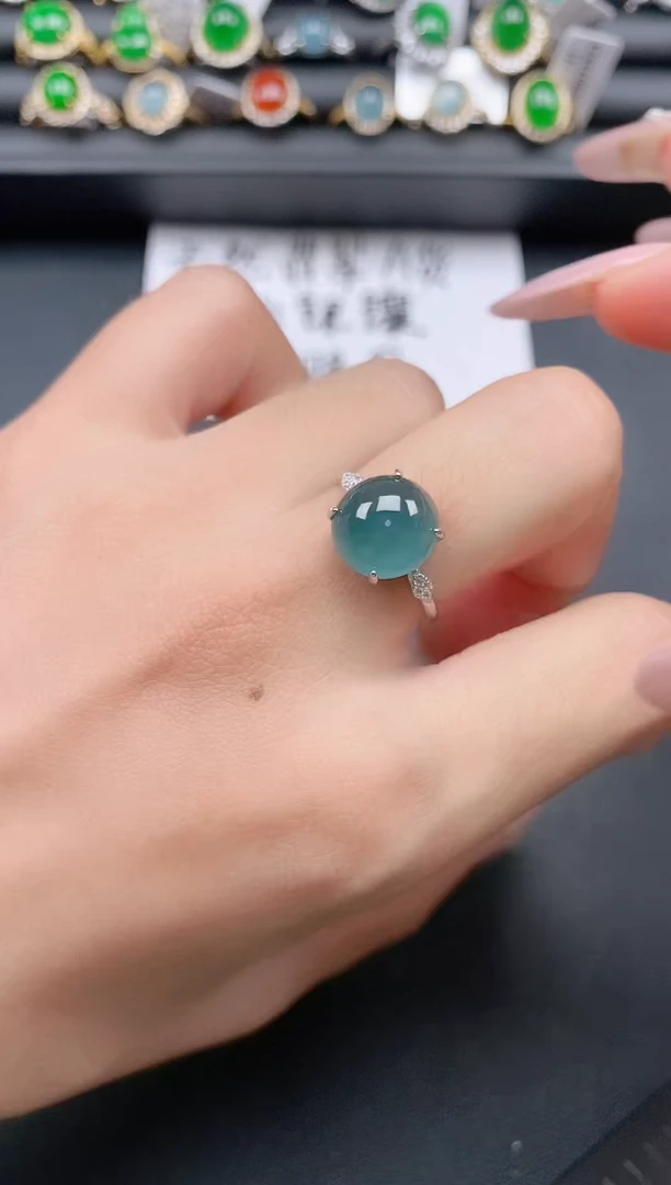 银S925镶嵌戒指翡翠111