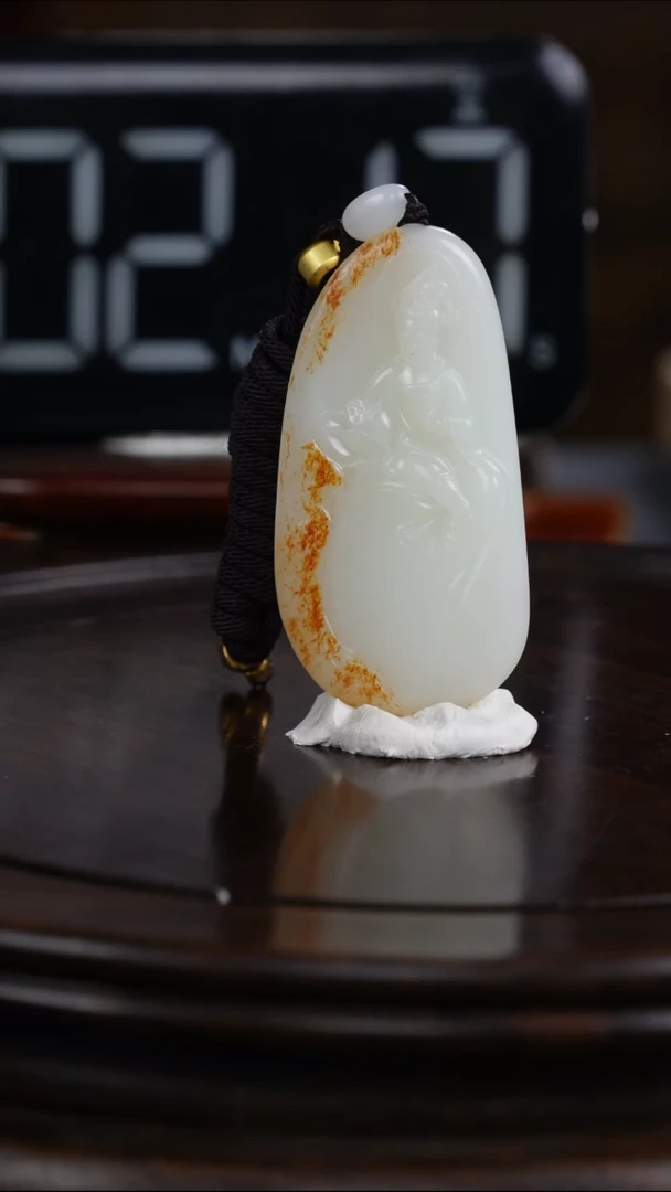 未镶嵌和田玉挂件竹**湘观音
