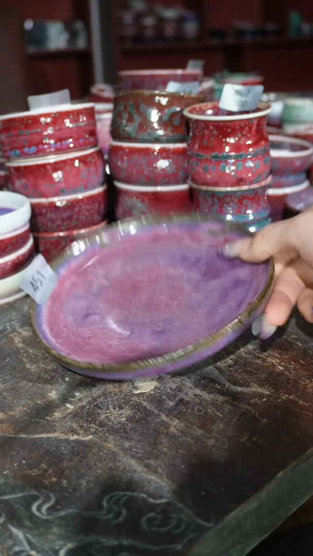 摆件陶精品窑变钧瓷茶器