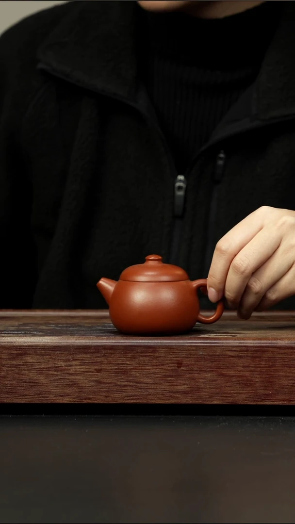 茶壶紫砂朱泥 宽口文旦