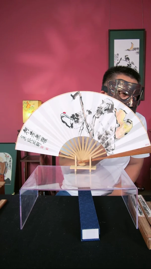 国画杜大江折扇作品