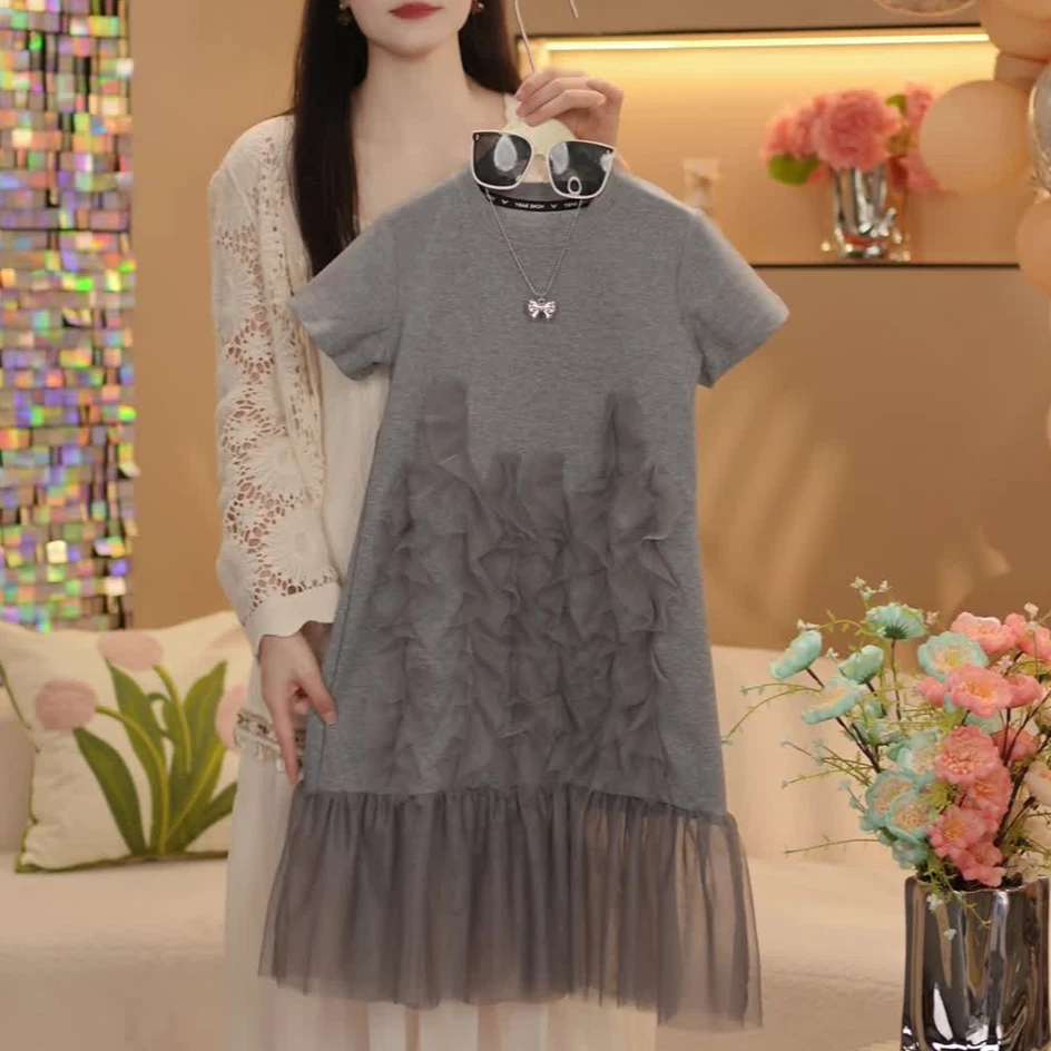 女童夏装连衣裙2025新款裙T女大童夏季短袖裙女中大童裙子