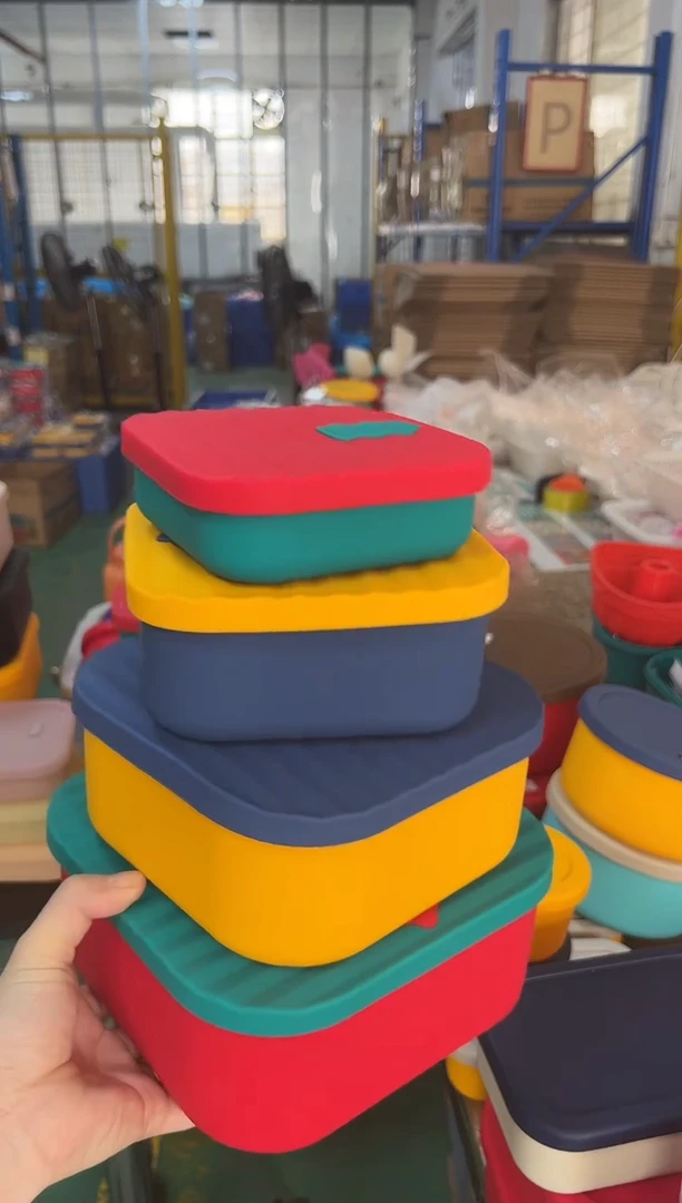 硅胶-四件套-混色-正方波浪盒