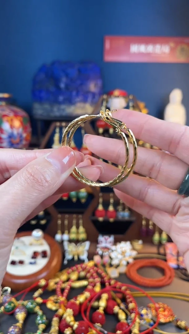 【闪购商品】95号珐琅景泰蓝耳扣