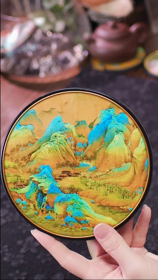 壹藏贰宝千里江山图案大垫子一片