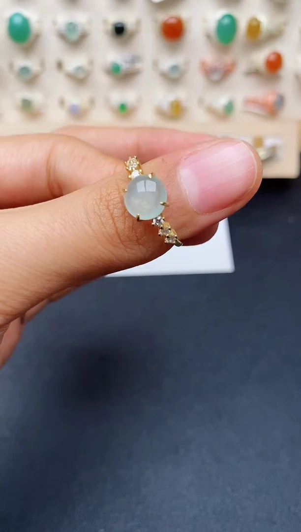 【闪购商品】翡翠戒指银S925镶嵌缅甸翡翠